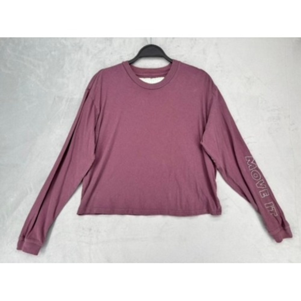 Mother The LS Twister Crop Move It Long Sleeve Tee Plum Purple Small 8095-944